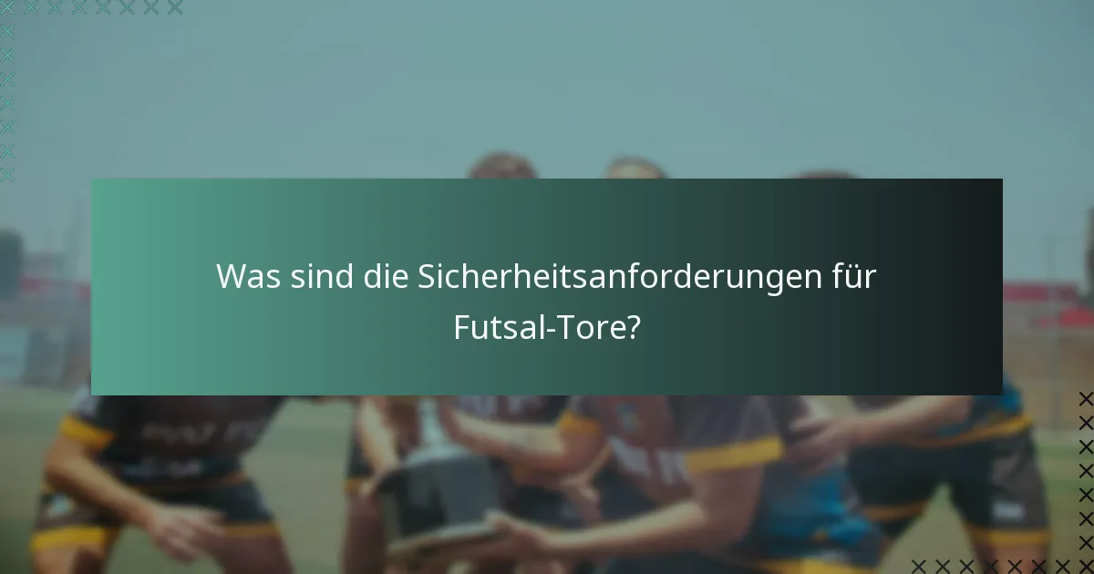 Was sind die Sicherheitsanforderungen für Futsal-Tore?