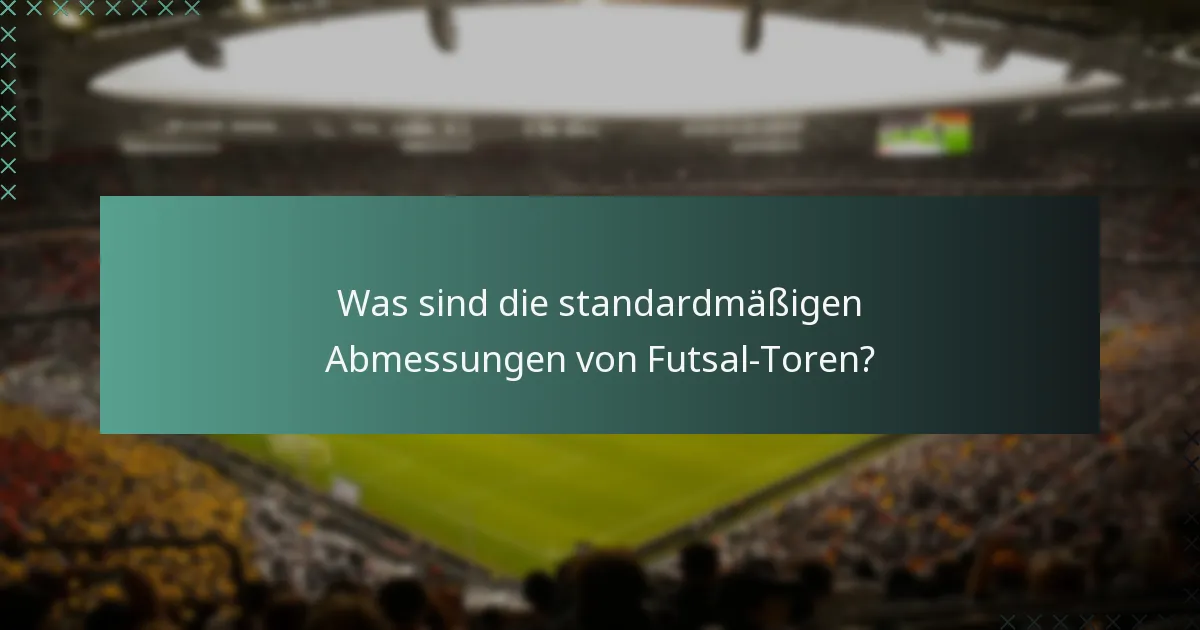 Welche Organisationen legen die Standards für die Spezifikationen von Futsal-Toren fest?