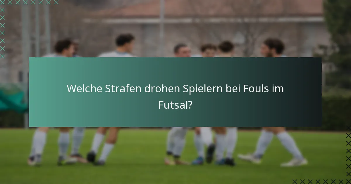 Wie beeinflussen Fouls das Spiel im Futsal?